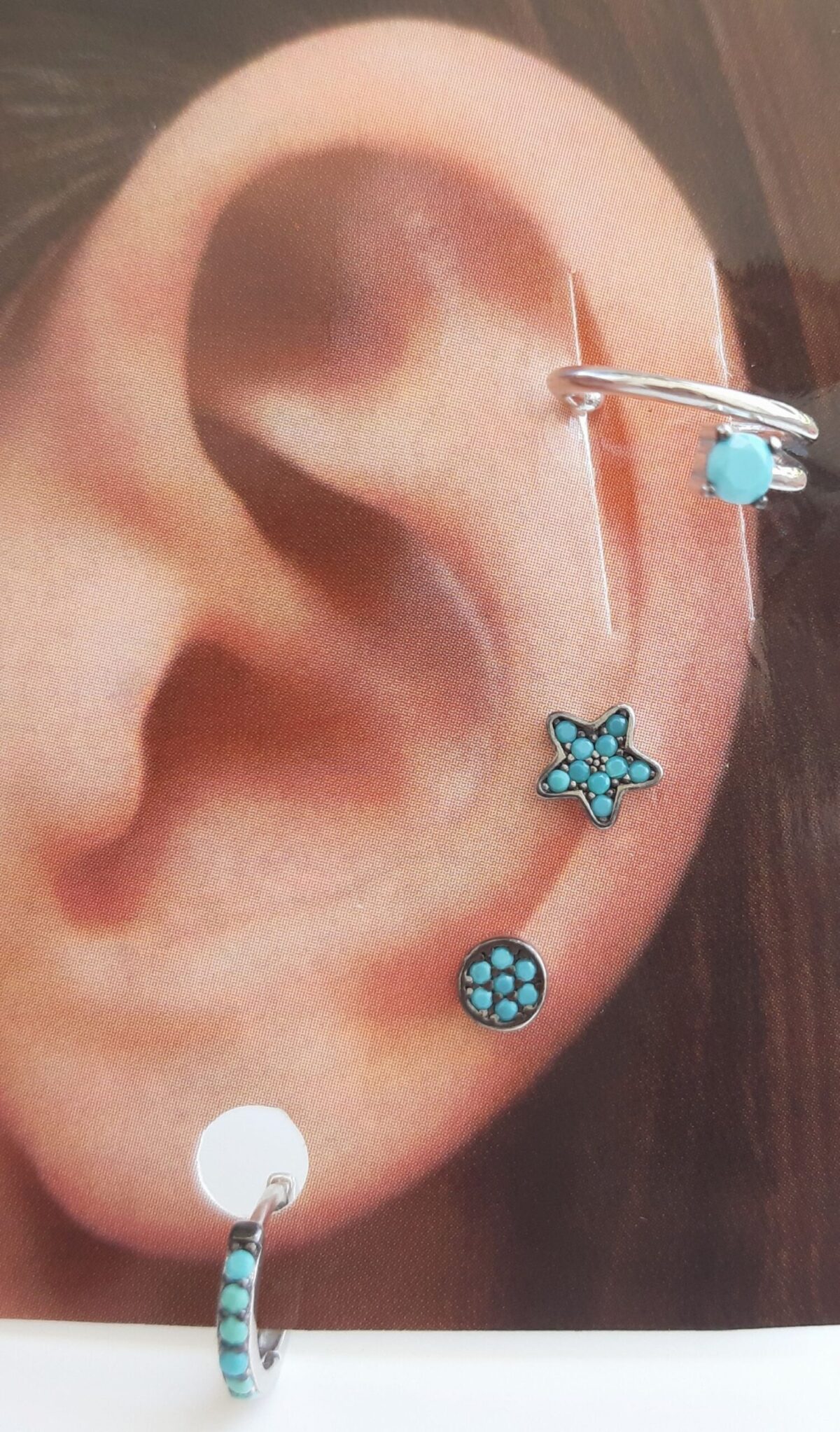 2552020035145 joyas plata mini turquesas luar denia pequeo perforacin indivudual estrella earcuff aro pequeos