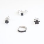 2552020041103 joyas plata mini circonitas negras luar denia pequeo perforacin indivudual estrella earcuff aro pequeos combinados