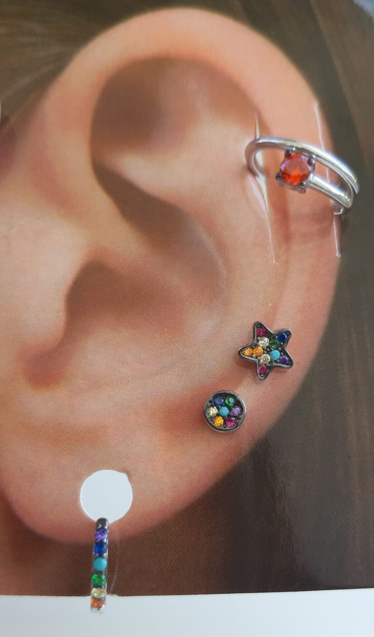 2552020041410 joyas plata mini circonitas multicolor luar denia pequeo perforacin indivudual estrella earcuff aro pequeos