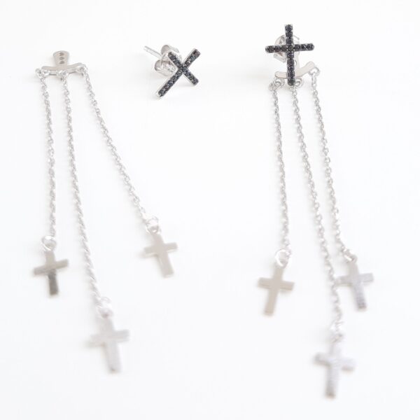 Pendientes plata presión combinables