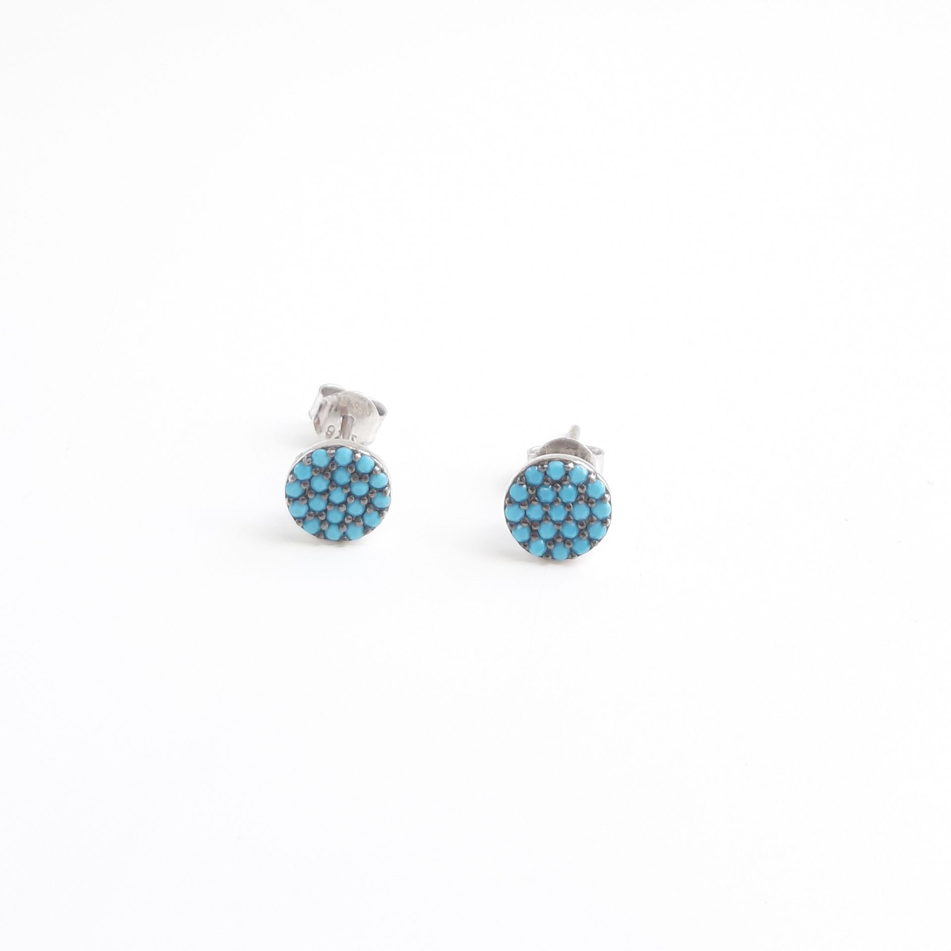 2652020011154 pendientes plata turquesa presin circular dormilones luar joyeria denia