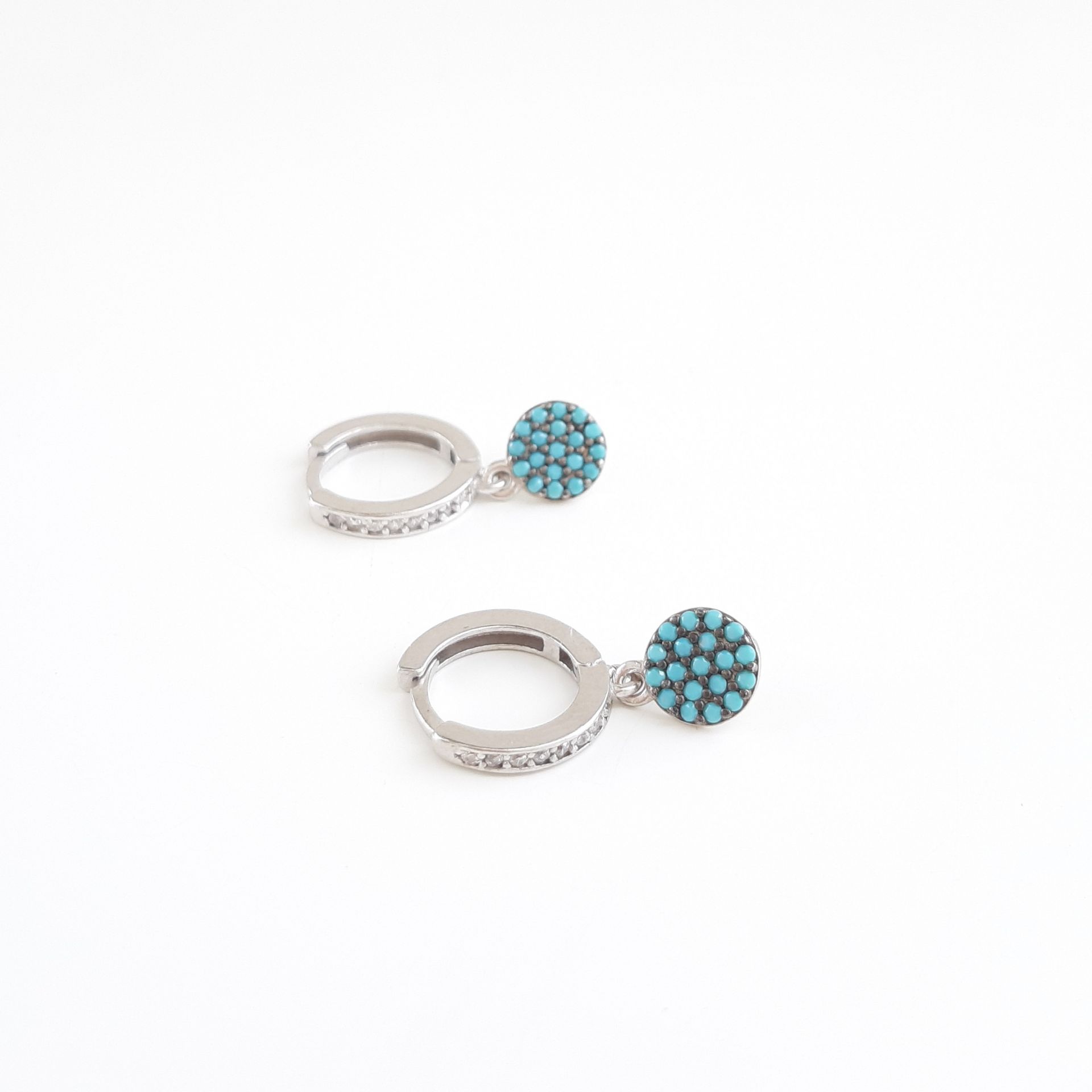 2652020015214 pendientes aros plata turquesa motivos colgando circular circonitas luar joyeria denia