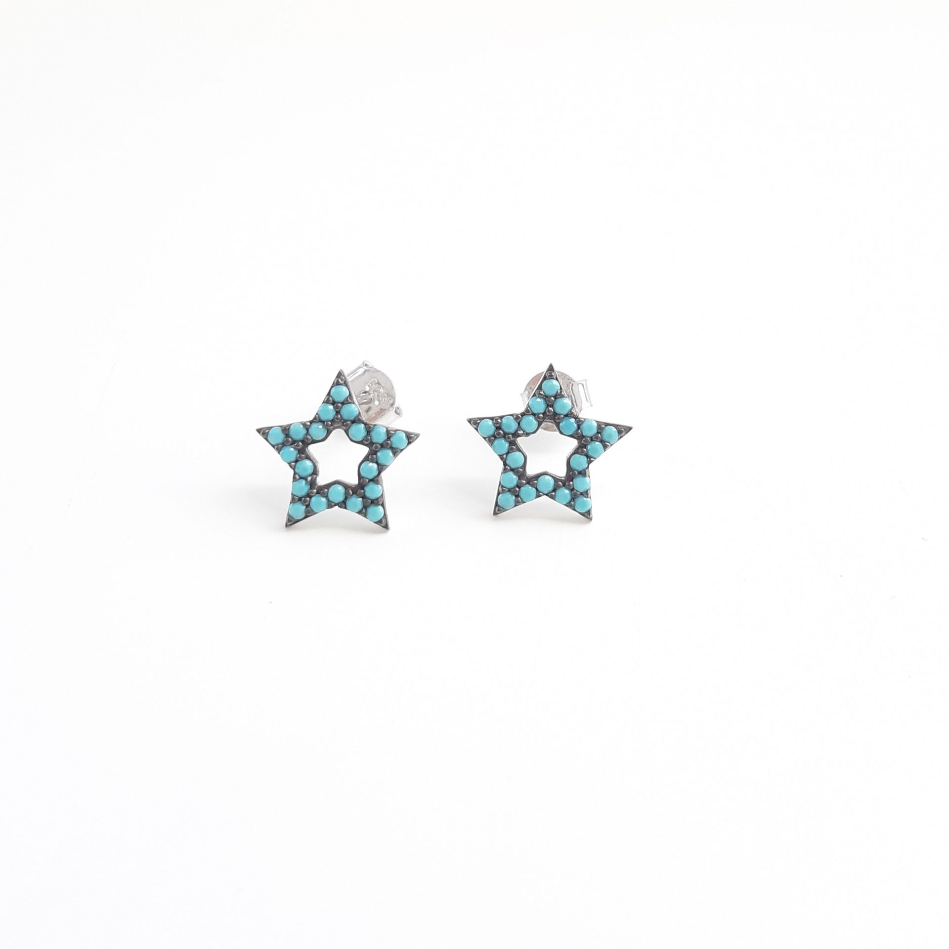 2752020111216 pendientes plata turquesa presin estrella dormilones luar joyeria denia