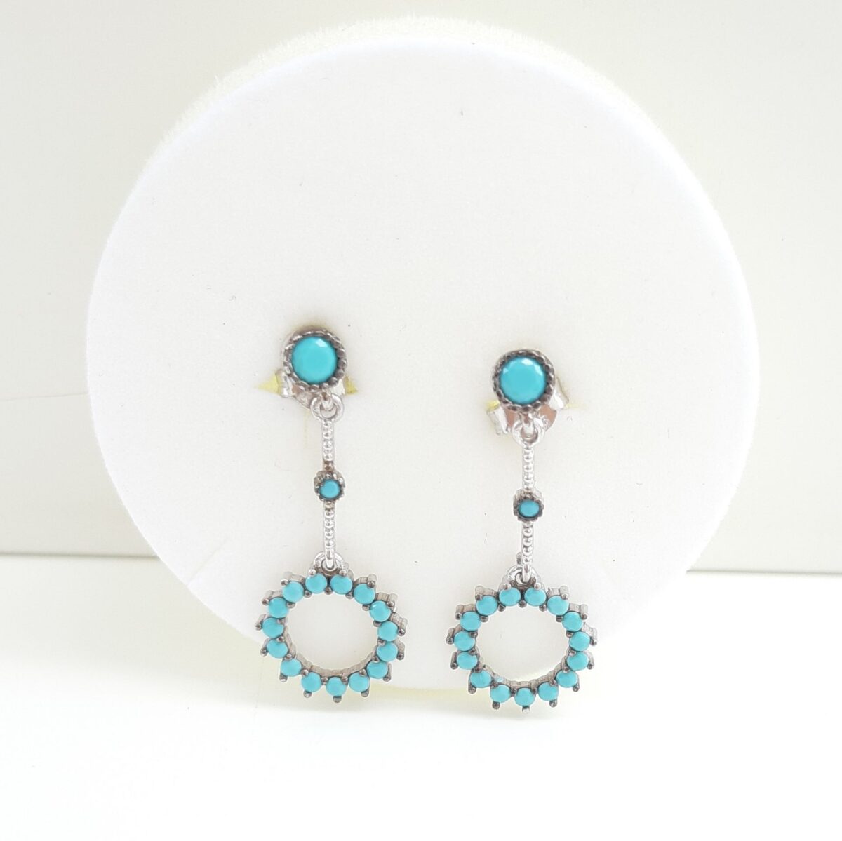 2752020112311 pendientes plata turquesa presin circulos colgar luar joyeria denia