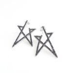 2752020113333 pendientes plata circonitas negros estilo rockero presin luar joyeria denia