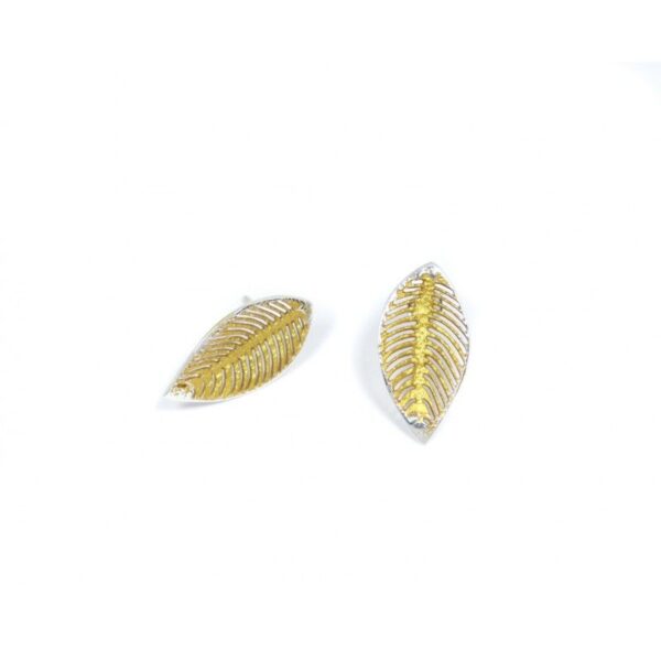 Pendientes plata dorado presión