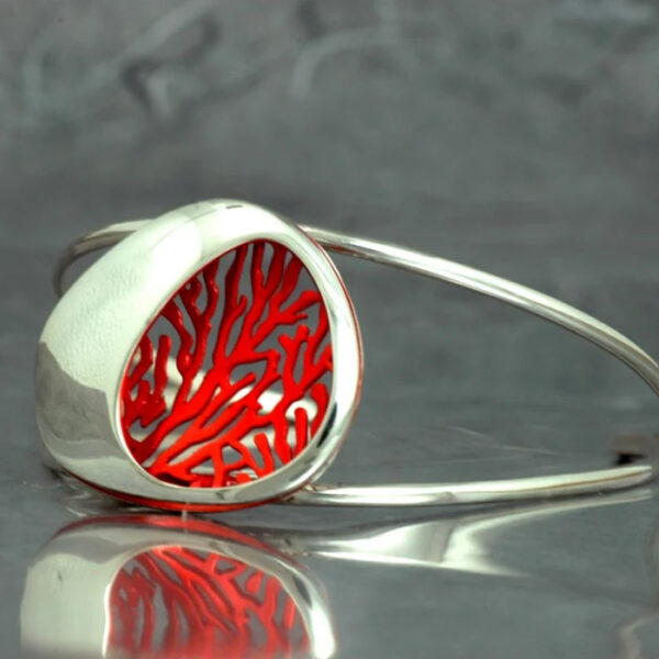Brazalete plata rojo luardenia