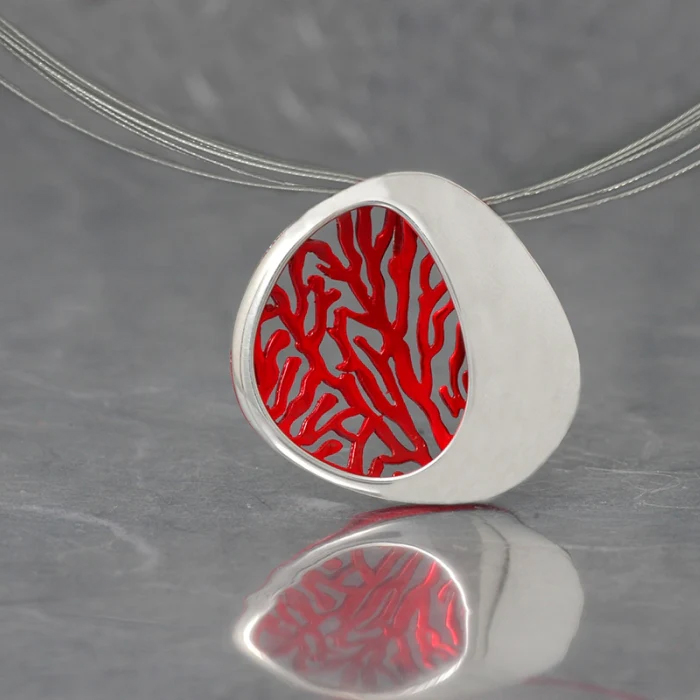 Colgante plata rojo luardenia