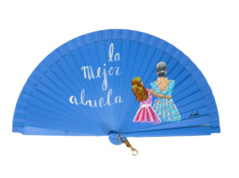 Abanico pintado a mano abuela luardenia