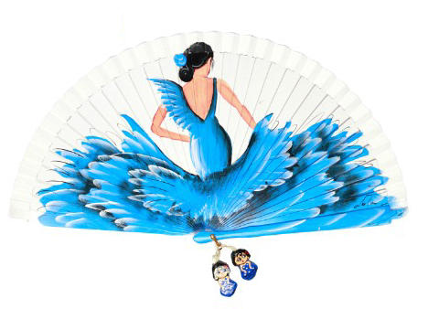 Abanico pintado a mano flamenca luardenia