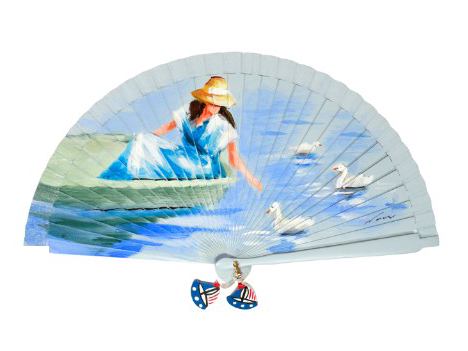 Abanico pintado a mano sorolla barca luardenia