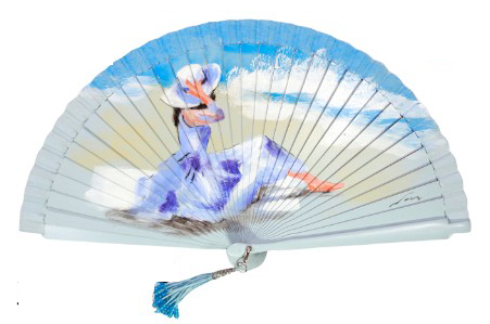 Abanico pintado a mano sorolla luardenia