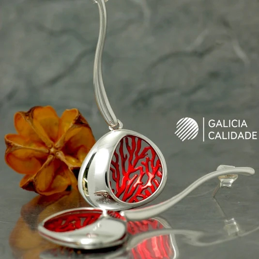 Pendientes plata rojos luardenia